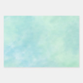 Feuille De Papier Cadeau Aquarelle de teint bleu de noue de Mint Aqua (Devant)
