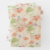 Feuille De Papier Cadeau Aquarelle de tortue-bébé peinte à la main (En situation)