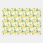 Feuille De Papier Cadeau Aquarelle de tranches de citron (Devant)
