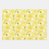 Feuille De Papier Cadeau Aquarelle Délice de Citron Ensoleillé (Devant 3)