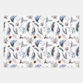 Feuille De Papier Cadeau Aquarelle d'hiver classique (Devant)