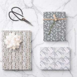 Feuille De Papier Cadeau Aquarelle d'hiver Russe Snowy Noël