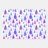 Feuille De Papier Cadeau Aquarelle d'hiver simple moderne rouge et vert arb (Devant 2)