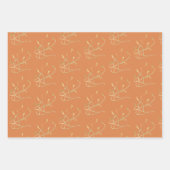 Feuille De Papier Cadeau Aquarelle d'or Foliage et Berries Assortis (Devant)