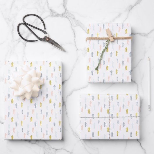 Feuille De Papier Cadeau Aquarelle douce Chevron Motif (Recto)