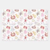 Feuille De Papier Cadeau Aquarelle Douze Jours de Noël Photo (Devant 3)