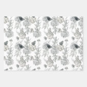 Feuille De Papier Cadeau Aquarelle Elégante Floral Grey Hydrangea (Devant)