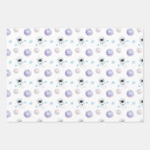 Feuille De Papier Cadeau Aquarelle Espace Galaxie Astronaut (Devant 2)