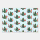 Feuille De Papier Cadeau Aquarelle et arbre de Noël (Devant 3)