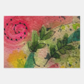 Feuille De Papier Cadeau Aquarelle Et Encre Impressionnisme Abstrait Art (Devant 2)