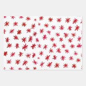 Feuille De Papier Cadeau Aquarelle étoilée - rouge (Devant 3)