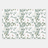 Feuille De Papier Cadeau Aquarelle Eucalyptus Branches et fleurs (Devant)