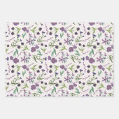Feuille De Papier Cadeau Aquarelle feminine vert pourpre (Devant)