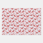 Feuille De Papier Cadeau Aquarelle Festive Cardinal Bird (Devant 2)