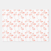 Feuille De Papier Cadeau Aquarelle Flamants roses roses   (Devant 3)