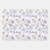 Feuille De Papier Cadeau Aquarelle fleur d'Iris jaune violet (Devant 2)