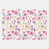 Feuille De Papier Cadeau Aquarelle Fleur sauvage Botanique (Devant 3)