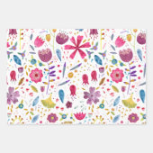 Feuille De Papier Cadeau Aquarelle Fleur sauvage Botanique (Devant)