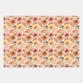 Feuille De Papier Cadeau Aquarelle Fleurs d'automne (Devant 2)