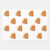 Feuille De Papier Cadeau Aquarelle fleurs de coquelicot mignonnes (Devant 3)