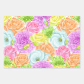 Feuille De Papier Cadeau Aquarelle Fleurs de Jardin d'été (Devant 2)