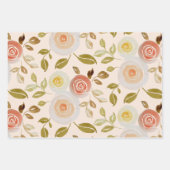 Feuille De Papier Cadeau Aquarelle Floral Rose (Devant 3)