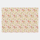 Feuille De Papier Cadeau Aquarelle Floral Rose (Devant)