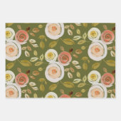 Feuille De Papier Cadeau Aquarelle Floral Rose (Devant 3)