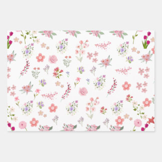 Feuille De Papier Cadeau Aquarelle florale