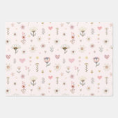 Feuille De Papier Cadeau Aquarelle Florale (Devant 2)