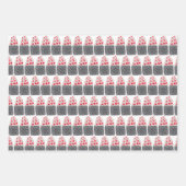 Feuille De Papier Cadeau Aquarelle florale à fleurs Polka Dot Rouge Vert (Devant)