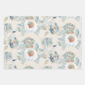 Feuille De Papier Cadeau Aquarelle florale Hydrangea Découpage (Devant)