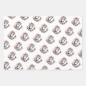 Feuille De Papier Cadeau Aquarelle florale mignonne de cheval blanc (Devant)