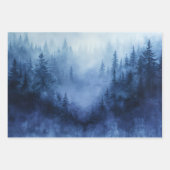 Feuille De Papier Cadeau Aquarelle Forêt Pins feuillus Découpage (Devant 2)