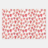 Feuille De Papier Cadeau Aquarelle fraise (Devant 2)