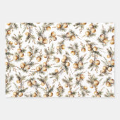 Feuille De Papier Cadeau Aquarelle Gold Foliing Noël (Devant)