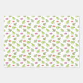 Feuille De Papier Cadeau Aquarelle grenouilles mignonne Whimssal Nature Art (Devant 3)