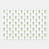 Feuille De Papier Cadeau Aquarelle Gris vaches et vert Topio (Devant 3)