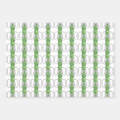 Feuille De Papier Cadeau Aquarelle Gris vaches et vert Topio (Devant 2)