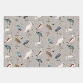 Feuille De Papier Cadeau Aquarelle Heron Bird Egret Nature Motif (Devant 2)