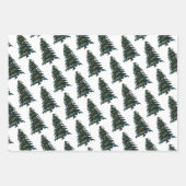 Feuille De Papier Cadeau Aquarelle Hiver Noël Arbre Pine Branche Cônes (Devant 3)