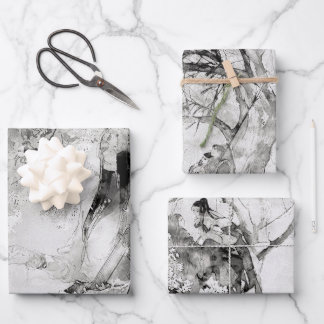 Feuille De Papier Cadeau Aquarelle japonaise vintage