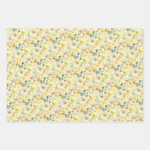 Feuille De Papier Cadeau Aquarelle jaune soleil Botanique (Devant 3)