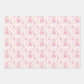 Feuille De Papier Cadeau Aquarelle Llama rose XOXO (Devant 3)