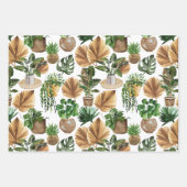 Feuille De Papier Cadeau Aquarelle Maison intérieure Plantes Boho Palm Feui (Devant)