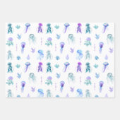 Feuille De Papier Cadeau Aquarelle méduse et algues (Devant 3)