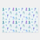 Feuille De Papier Cadeau Aquarelle méduse et algues (Devant)