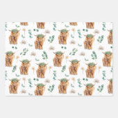 Feuille De Papier Cadeau Aquarelle Mère Bébé Calf Douche Nursery (Devant 2)