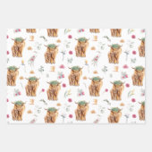 Feuille De Papier Cadeau Aquarelle Mère Bébé Calf Douche Nursery (Devant)