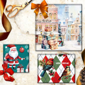 Feuille De Papier Cadeau Aquarelle mignonne Noël artistique